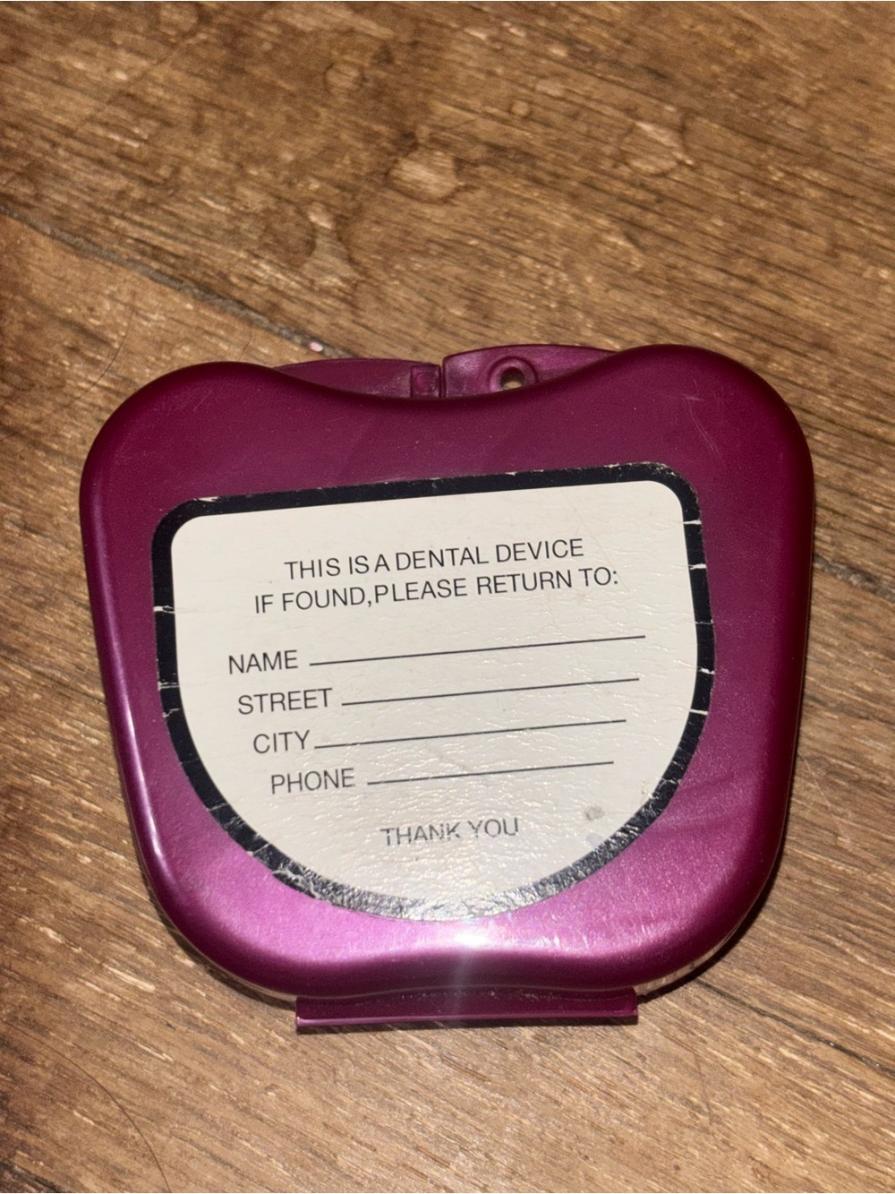 Portable Denture/Retainer Case in Plum